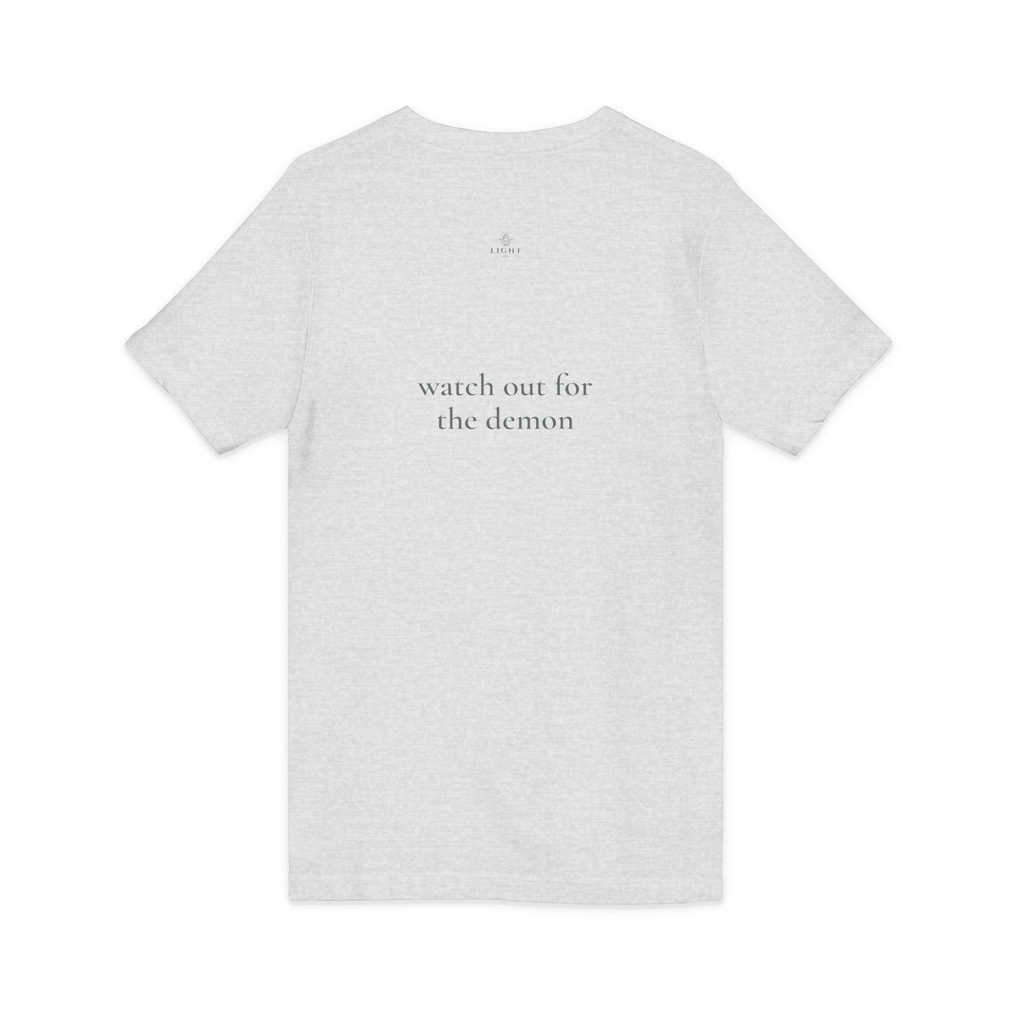 Watch out for the demon V-Neck Tee: Spooky Fashion for Halloween, Casual Wear, Gift for Friends, Witchy Style, Unisex Apparel