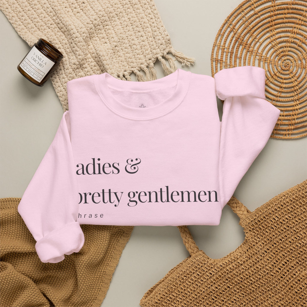 Ladies & Pretty Gents Crewneck Sweatshirt — “ladies & pretty gentlemen” Minimal Definition Graphic
