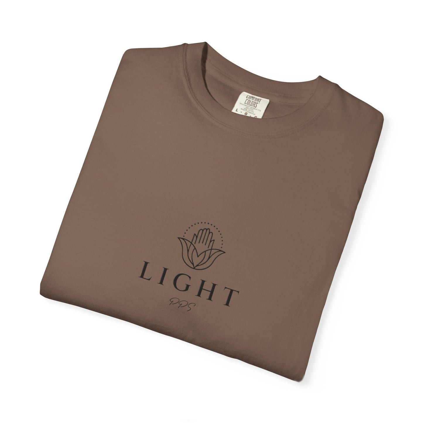 Light Logo T-shirt | Minimal Hamsa Graphic, Text Backprint