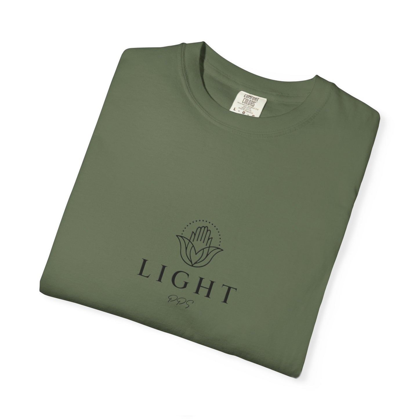 Light Logo T-shirt | Minimal Hamsa Graphic, Text Backprint