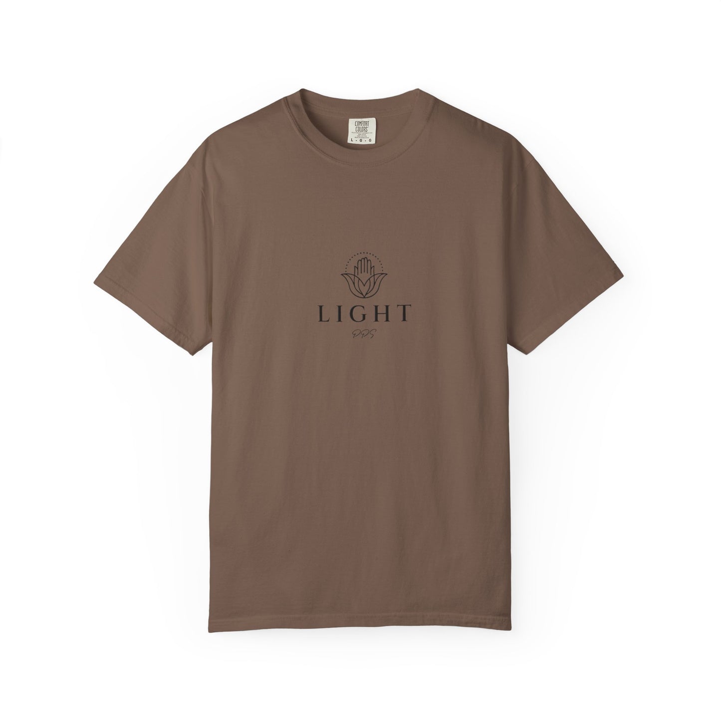 Light Logo T-shirt | Minimal Hamsa Graphic, Text Backprint