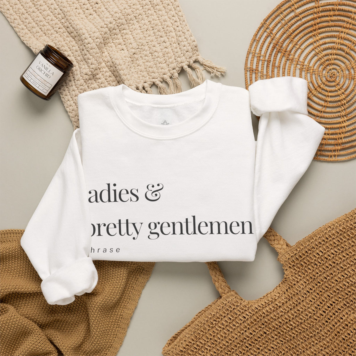 Ladies & Pretty Gents Crewneck Sweatshirt — “ladies & pretty gentlemen” Minimal Definition Graphic