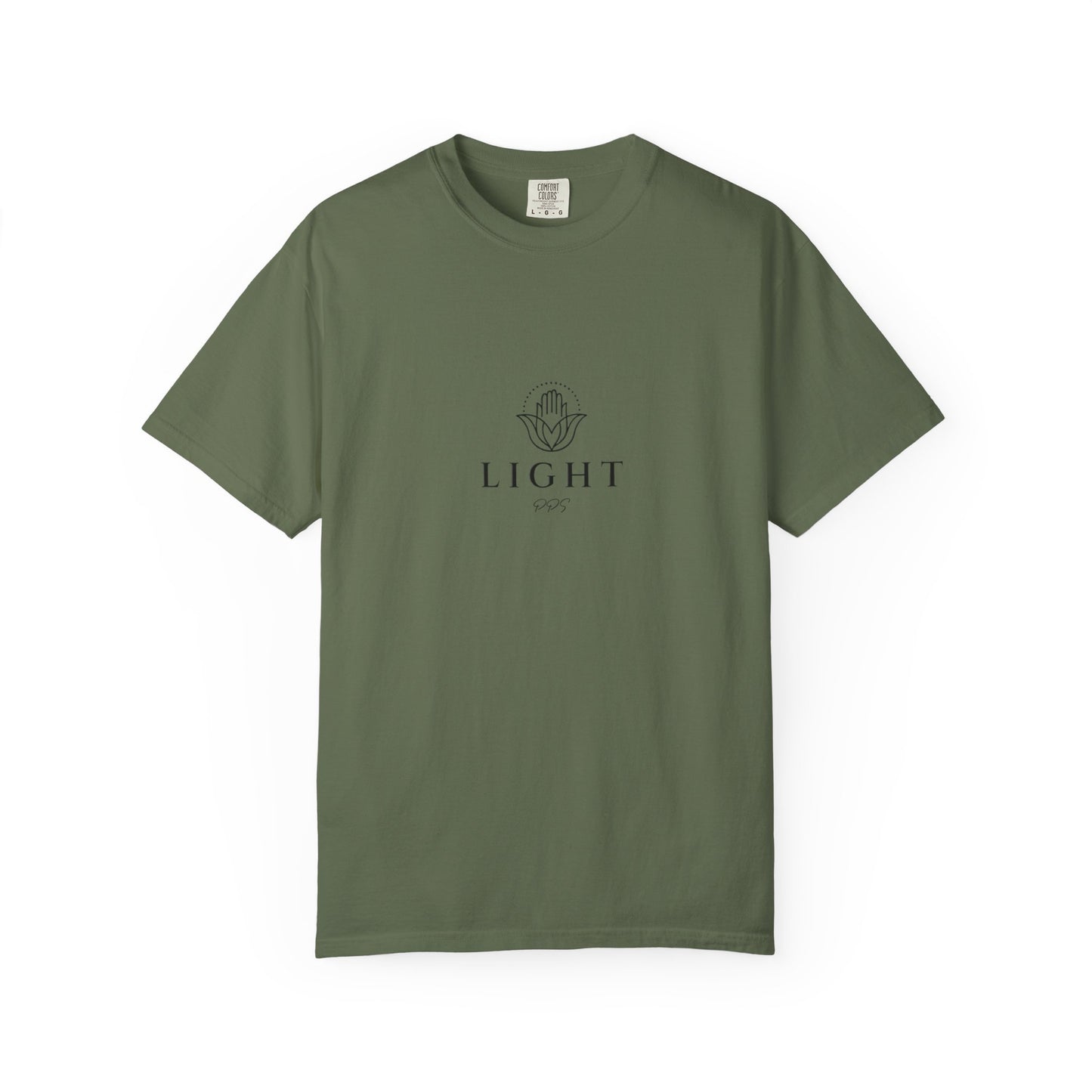Light Logo T-shirt | Minimal Hamsa Graphic, Text Backprint