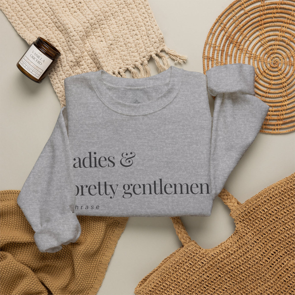 Ladies & Pretty Gents Crewneck Sweatshirt — “ladies & pretty gentlemen” Minimal Definition Graphic