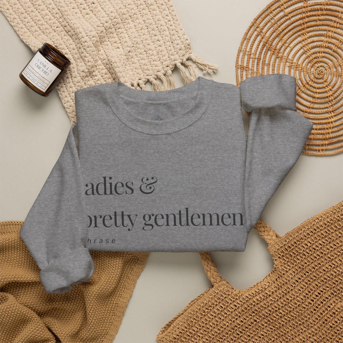 Ladies & Pretty Gents Crewneck Sweatshirt — “ladies & pretty gentlemen” Minimal Definition Graphic