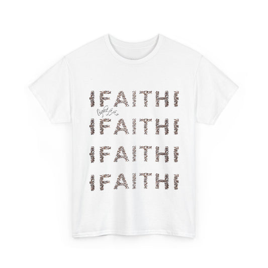 Faith Repeat Graphic Tee — “For we walk by faith” 2 Corinthians Christian T‑Shirt
