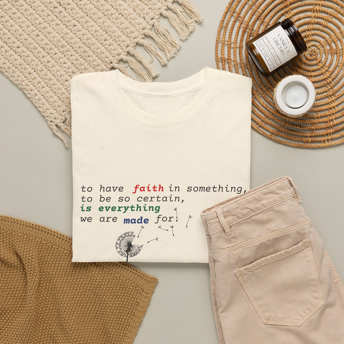Faith & Bloom T-Shirt — Inspirational Floral Tee with "to have faith" Quote