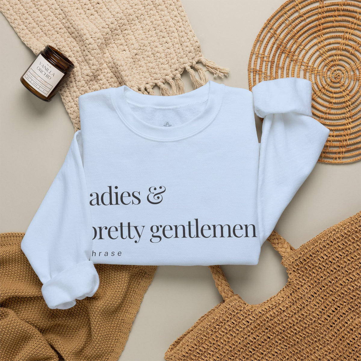 Ladies & Pretty Gents Crewneck Sweatshirt — “ladies & pretty gentlemen” Minimal Definition Graphic