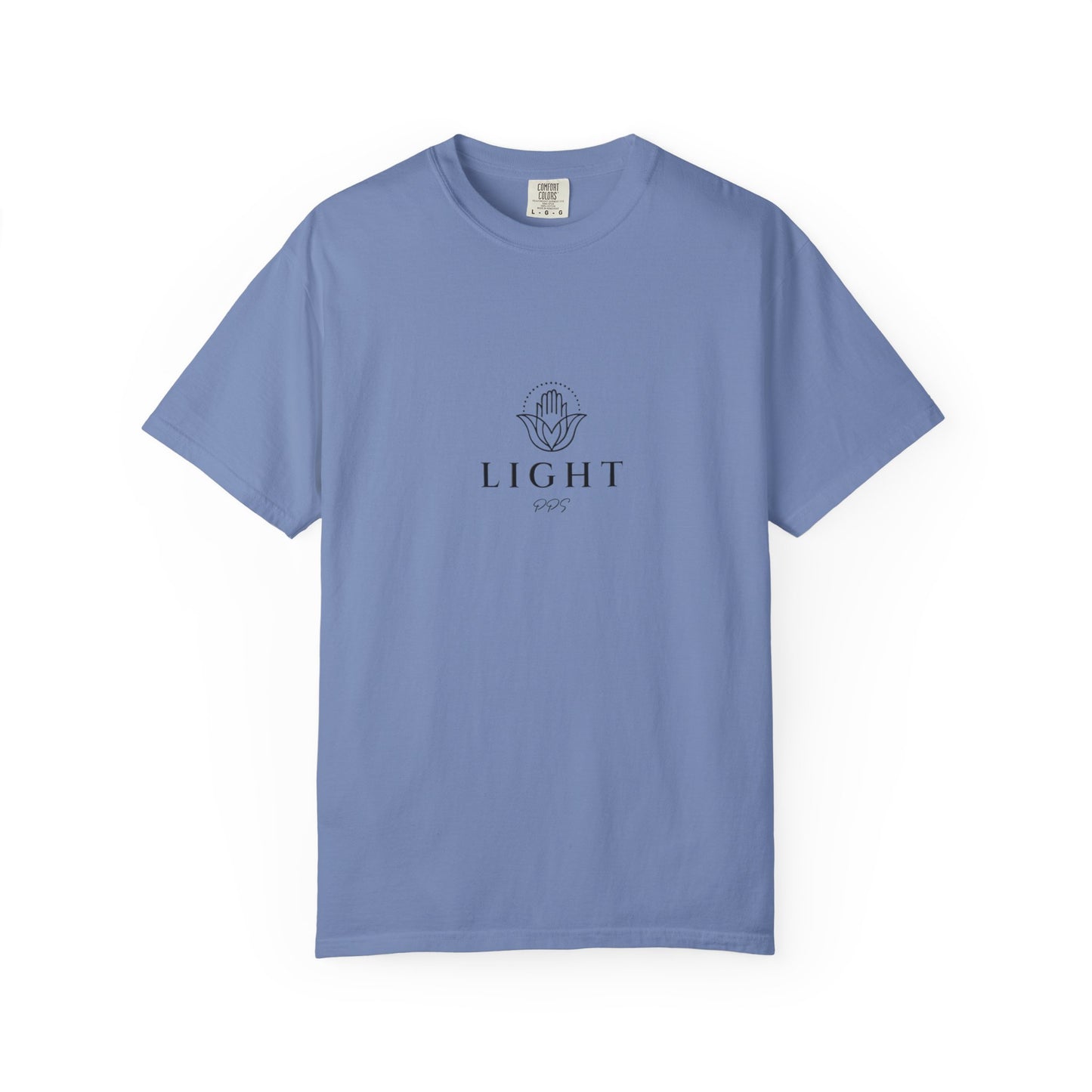 Light Logo T-shirt | Minimal Hamsa Graphic, Text Backprint