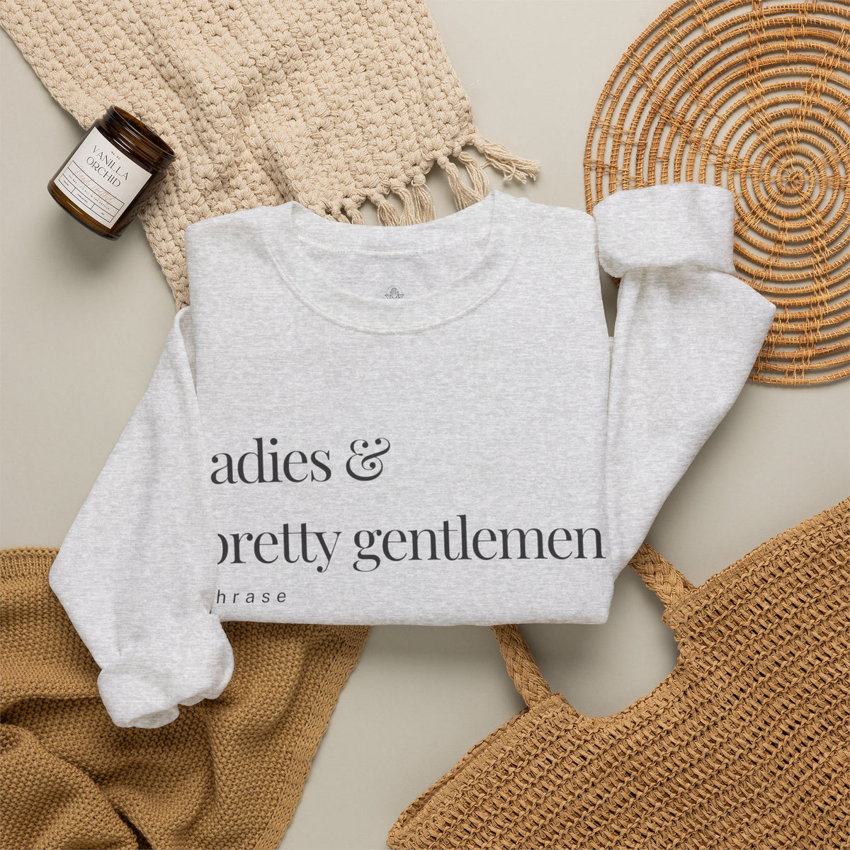 Ladies & Pretty Gents Crewneck Sweatshirt — “ladies & pretty gentlemen” Minimal Definition Graphic