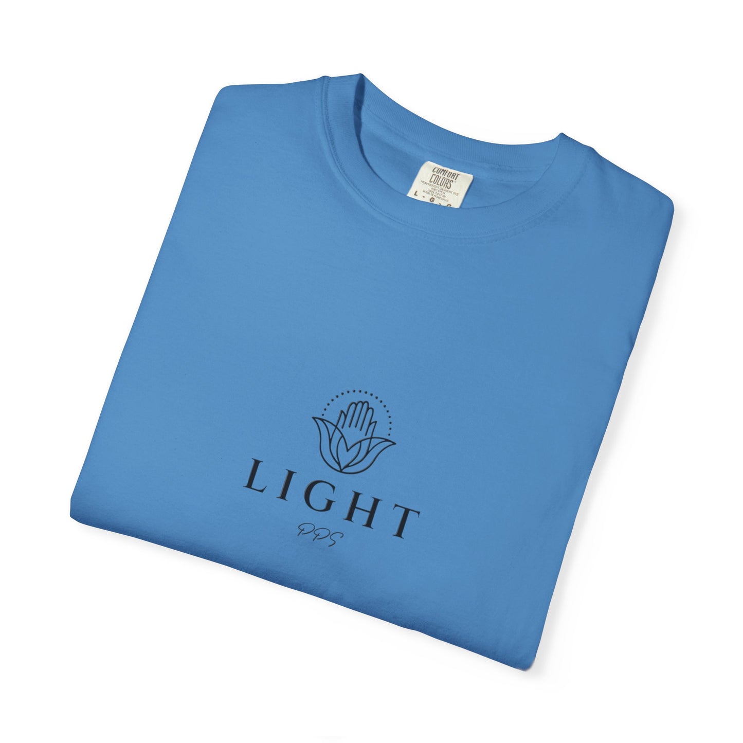 Light Logo T-shirt | Minimal Hamsa Graphic, Text Backprint